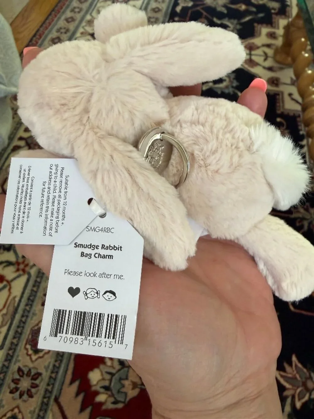 *BRAND NEW* Jellycat Smudge Rabbit Bag Charm - Picture 2 of 8